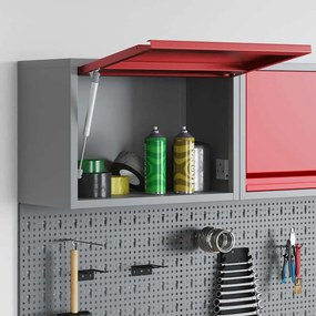 vidaXL Ντουλάπα Εργαλείων Κόκκινο και γκρι 50 x 25 x 35 εκ.