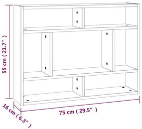 vidaXL Ραφιέρα Τοίχου Καπνιστή Δρυς 75 x 16 x 55 εκ. από Επεξεργ. Ξύλο