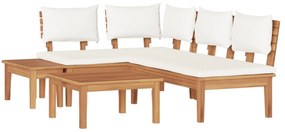vidaXL Σετ Παγκάκι Κήπου 4 pcs Καφέ και Κρέμα 2 θέσεων Μέγεθος: Μεσαίο