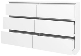 Σιφονιέρα Comfivo 186, Άσπρο, Με συρτάρια, Αριθμός συρταριών: 6, 77x120x30cm, 31 kg | Epipla1.gr