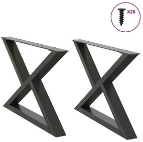 Πόδια Τραπεζιού Σαλονιού 2 τεμ. Ανθρακί 70x(42-43,3) εκ. Ατσάλι