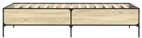 vidaXL Πλαίσιο Κρεβατιού Sonoma Δρυς 100x200 εκ. Επεξ. Ξύλο &amp; Μέταλλο