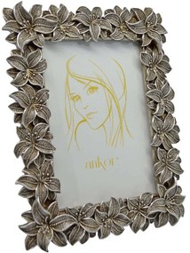 Κορνίζα Λουλούδια 22210-6 15x20cm Silver Ankor Πολυέστερ
