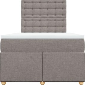 vidaXL Κρεβάτι Boxspring με Στρώμα Taupe 120x190 εκ. Υφασμάτινο