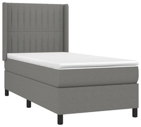 ΚΡΕΒΑΤΙ BOXSPRING ΜΕ ΣΤΡΩΜΑ ΣΚΟΥΡΟ ΓΚΡΙ 90X200 ΕΚ. ΥΦΑΣΜΑΤΙΝΟ 3131562