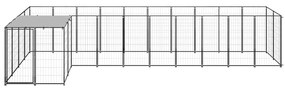 vidaXL Σπιτάκι Σκύλου Μαύρο 7,26 μ² Ατσάλινο