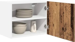 vidaXL Κρεμαστό ντουλάπι 2 pcs Παλαιό Ξύλο και Λευκό 50 x 31 x 40 εκ.