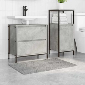 vidaXL Αντιολισθητικό μαξιλάρι μπάνιου Γκρι 60 x 90 cm PP
