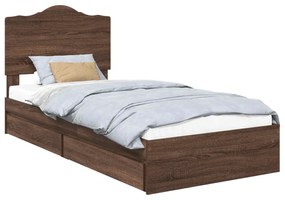vidaXL Κρεβάτι Αποθήκης Καφέ δρυς 70 x 190 cm Επεξεργασμένο ξύλο