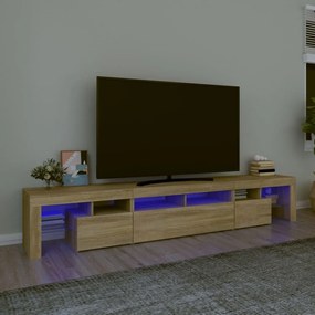 Έπιπλο Τηλεόρασης με LED Sonoma Δρυς 230 x 36,5 x 40 εκ. - Καφέ