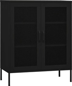 vidaXL Ντουλάπι Αποθήκευσης Μαύρο 80 x 35 x 101,5 εκ. Ατσάλινο