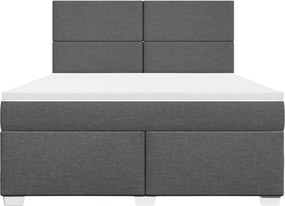 vidaXL Κρεβάτι Boxspring με Στρώμα Σκούρο Γκρι 180x200 εκ Υφασμάτιν