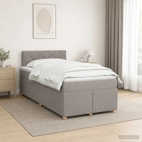 VidaXL Κρεβάτι box spring με στρώμα Taupe 120 x 200 cm Ύφασμα