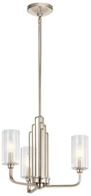 Πολυέλαιος Κρεμαστό Φωτιστικό 3xE14 Kimrose Quintiesse Elstead Lighting QN-KIMROSE3-PN Νίκελ Ματ