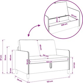 vidaXL Καναπές με Αποθήκευση Κρεμ 122 x 78 x 87 εκ Πολυεστέρας