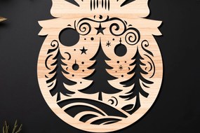 Σετ των 3 Intra απο ξύλο plywood 3mm-4mm πάχος Χριστουγεννιάτικο Στολίδι Δίασταση 8x8 cm INTRAFABR-110145066