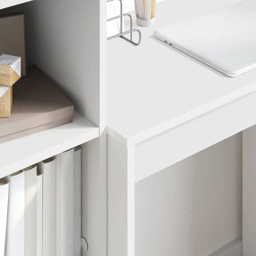 vidaXL Γραφείο με συρτάρι με ράφι με αποθήκευση 2 pcs Λευκό