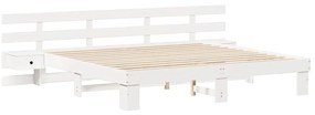 vidaXL Σκελετός Κρεβατιού με συρτάρι Λευκό 200 x 200 cm ξύλο