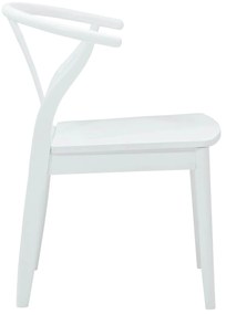 vidaXL Καρέκλα τραπεζαρίας 2 pcs Λευκό και Λευκό Στερεό Ξύλο Ραβέντι