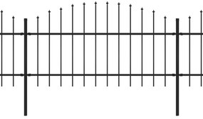 vidaXL Κάγκελα Περίφραξης με Λόγχες Μαύρα (1-1,25) x 3,4 μ. Ατσάλινα