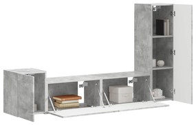 vidaXL Σετ επίπλου τηλεόρασης 4 pcs Σκυρόδεμα Γκρι Επεξεργασμένο ξύλο