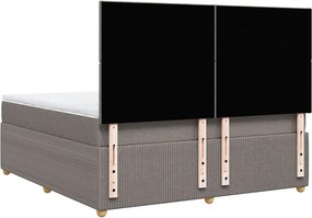 vidaXL Κρεβάτι Boxspring με Στρώμα Taupe 180x200 εκ. Υφασμάτινο