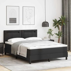 vidaXL Κρεβάτι Box Spring με Στρώμα σε Μαύρο, 160 x 200 εκ, Ψεύτικο Δέρμα