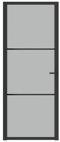 Εσωτερική Πόρτα 83 x 201,5 εκ. Μαύρο Ματ Γυαλί και Αλουμίνιο - Μαύρο