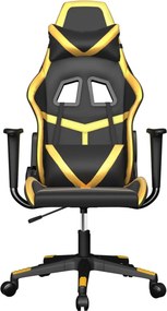 vidaXL Καρέκλα Gaming Μαύρο/Χρυσό από Συνθετικό Δέρμα