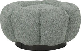 Σκαμπό Nester pakoworld μπουκλέ ύφασμα σε φυστικί απόχρωση Φ60x31εκ