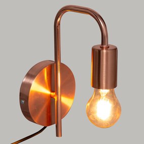 Απλίκα Τοίχου Με Φις Πρίζας A-S Keli Copper 182401
