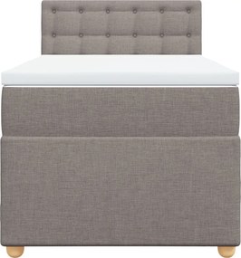 vidaXL Κρεβάτι Boxspring με Στρώμα Taupe 100 x 200 εκ. Υφασμάτινο