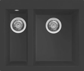 Elleci Quadra 150 - Νεροχύτης Κουζίνας Γρανίτη 59x50 - Nero Metal