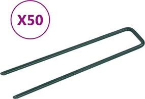 vidaXL Καρφιά για Τεχνητό Γρασίδι 50 τεμ. σε U Σχήμα Σιδερένια