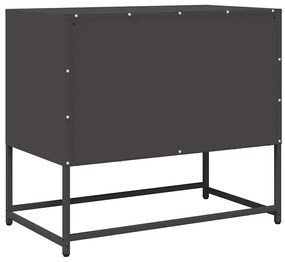 ντουλάπι τηλεόρασης Μαύρο 68x39x60,5cm από χάλυβα ψυχρής έλασης - Μαύρο
