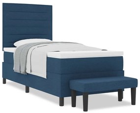vidaXL Κρεβάτι με ελατήρια με στρώμα Μπλε 100 x 200 cm ύφασμα