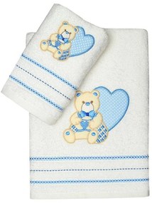 Σετ πετσέτες κεντητές Heart 01 Blue