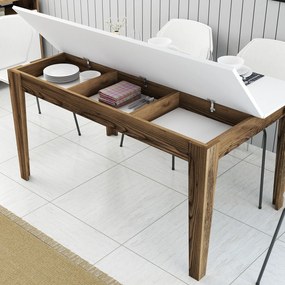 Τραπέζι Τραπεζαρίας Καρυδιά / Λευκό MILAN 145x88x75