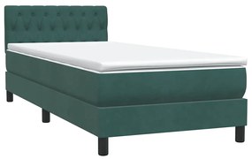 BOX SPRING ΚΡΕΒΑΤΙ ΜΕ ΣΤΡΩΜΑ ΣΚΟΥΡΟ ΠΡΑΣΙΝΟ 90X210ΕΚ. ΒΕΛΟΥΔΙΝΟ 3316482