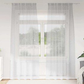 vidaXL Κουρτίνες με κουρτίνες 2 pcs Ανοιχτό γκρι Πολυεστέρας
