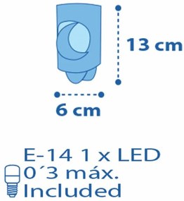Φως πρίζας Ango Moon LED-Γκρι