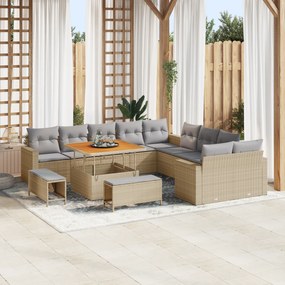 vidaXL Σετ Καναπέ Κήπου 13 pcs μπεζ και ανοιχτό γκρι 100 x 100 x 71 cm
