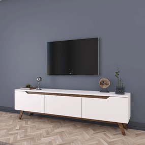 Έπιπλο Τηλεόρασης Λευκό / Καρυδιά DORAS 180x35x48,6