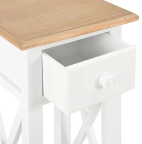vidaXL Τραπεζάκι Βοηθητικό Λευκό 27 x 27 x 65,5 εκ. Ξύλινο