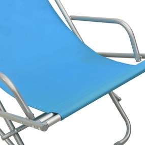 vidaXL Σεζλόνγκ Πτυσσόμενες 2 τεμ. Μπλε Ατσάλινες