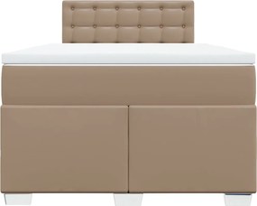 vidaXL Κρεβάτι Boxspring με Στρώμα Καπουτσίνο 120x200εκ.από Συνθ.Δέρμα