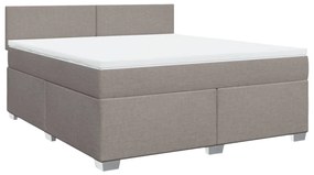 Κρεβάτι Boxspring με Στρώμα Taupe 180x200 εκ. Υφασμάτινο - Μπεζ-Γκρι