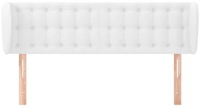 vidaXL Κεφαλάρι με Πτερύγια Λευκό 147 x 23 x 78/88 εκ. Συνθετικό Δέρμα