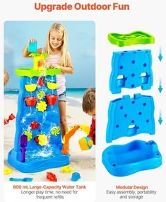 VEVOR Sand &amp; Water Table for Toddlers Double-Sided Kids Activity Waterfall Table