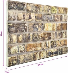 vidaXL Πάνελ τοίχου 10 pcs Πολύχρωμο 100 x 50 cm Αφρός EPS